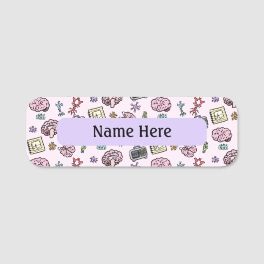 Porte-nom Motif Neuroscience mignon (Devant)