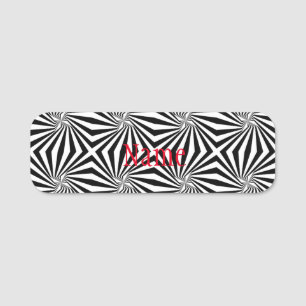 Porte-nom Motif rayonnant noir blanc Thunder_Cove