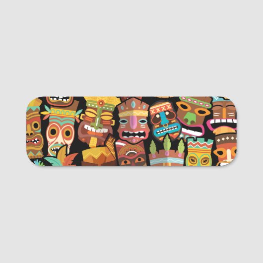 Porte-nom Motif Tiki (Devant)
