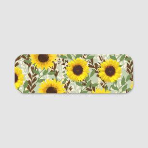 Porte-nom Motif tournesol