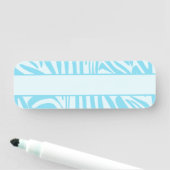 Porte-nom Motif Zèbre Bleu (En situation)