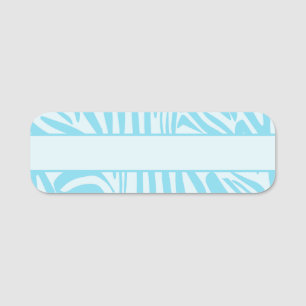 Porte-nom Motif Zèbre Bleu