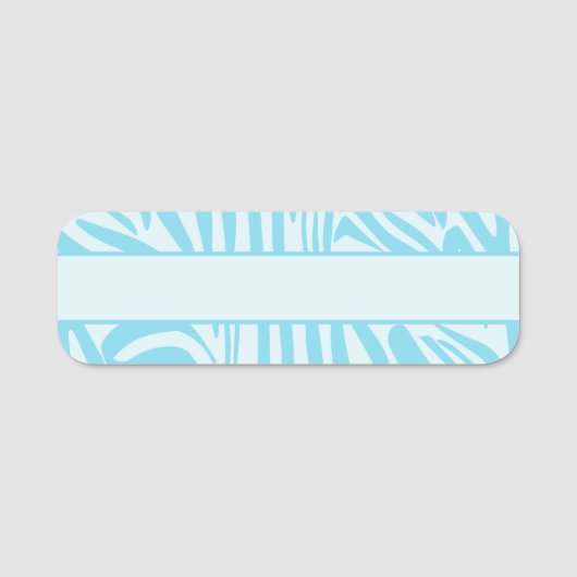 Porte-nom Motif Zèbre Bleu (Devant)