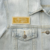 Porte-nom Moustard Jaune & Blancs : Monogramme moderne (En situation)