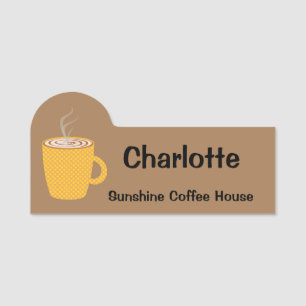 Porte-nom Musique à café jaune