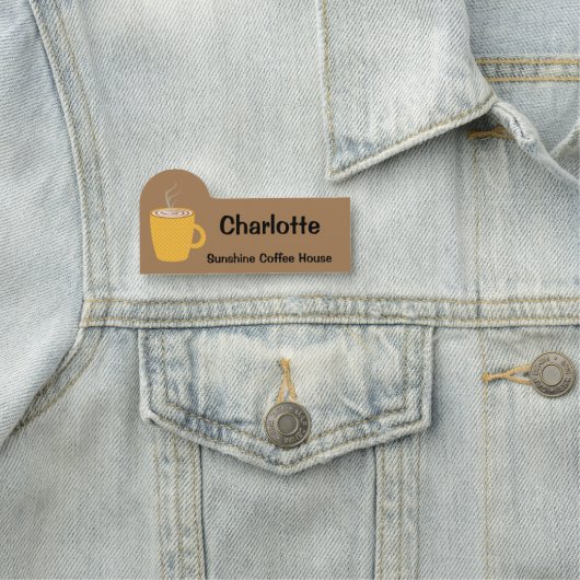 Porte-nom Musique à café jaune (En situation)