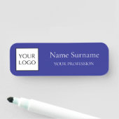 Porte-nom Navy Blue Logo Promotional  (En situation)