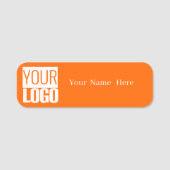 Porte-nom Néon orange - ajouter un logo (Devant)