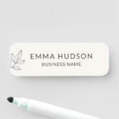 Porte-nom Neutral Minimalist Botanical Small Business  (En situation)