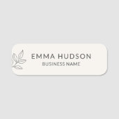 Porte-nom Neutral Minimalist Botanical Small Business  (Devant)