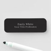 Porte-nom Night Black Plain Elegant Professional Modern (En situation)