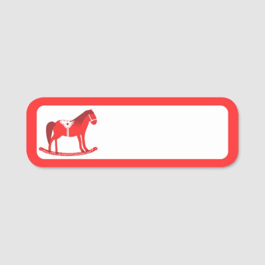 Porte-nom Noël scandinave Cheval Rocking (Devant)