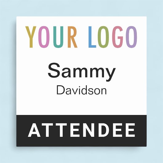 Porte-nom Noir 2x2 Baddee Event Logo Pin ou Magnet