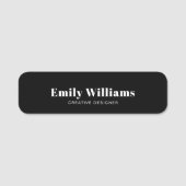 Porte-nom Noir & Blanc moderne Simple (Devant)