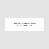 Porte-nom Noir Blanc Simple Plain (Devant)