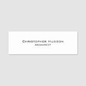 Porte-nom Noir Blanc Simple Plain Architect (Devant)