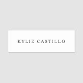 Porte-nom Noir blanc Unique Classique Professionnel (Devant)