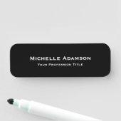 Porte-nom Noir Couleur Professionnel Plain Moderne (En situation)