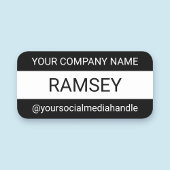 Porte-nom Noir et blanc - Poignée de sécurité professionnell