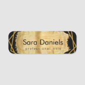 Porte-nom Noir et or (Devant)