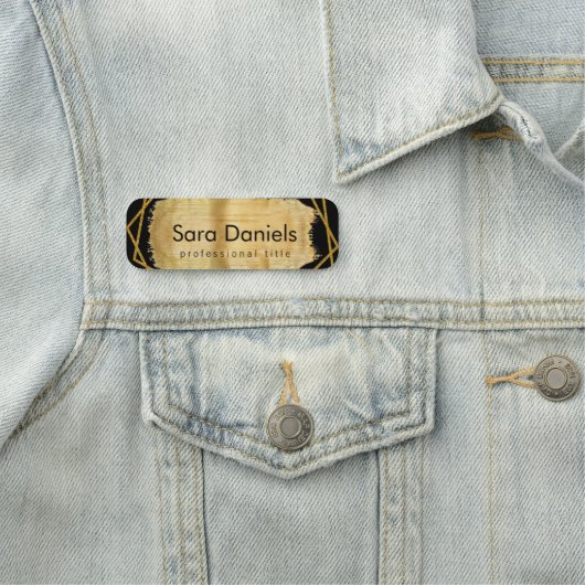 Porte-nom Noir et or (En situation)