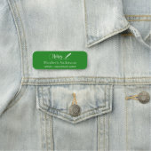 Porte-nom Noir script forêt verte magnétique (En situation)