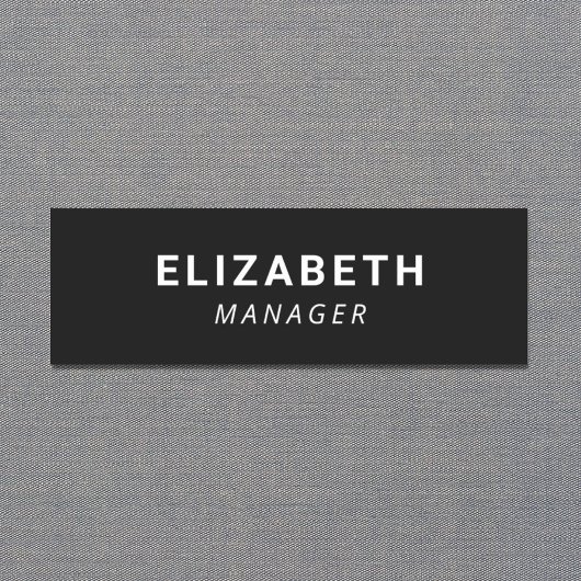 Porte-nom Noir simple