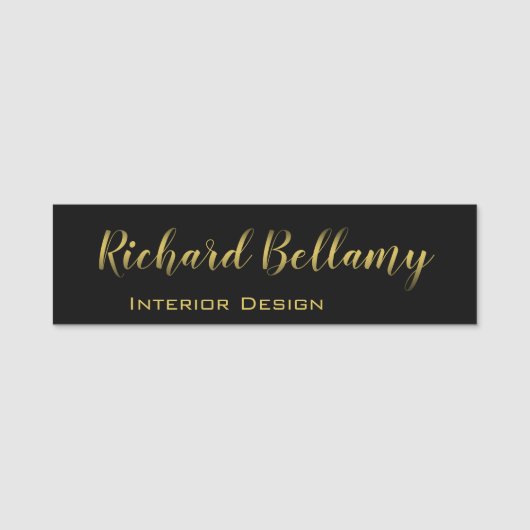 Porte-nom Noir simple professionnel (Devant)