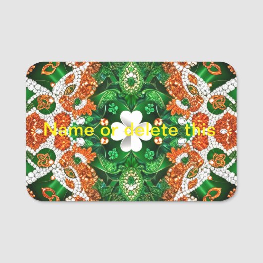 Porte-nom Nom avec couleurs irlandaises (Devant)