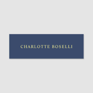 Porte-nom Nom de couleur bleu minimaliste classique professi