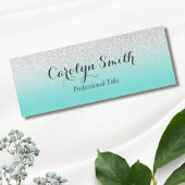 Porte-nom Nom de l'employé de la Parties scintillant d'argen