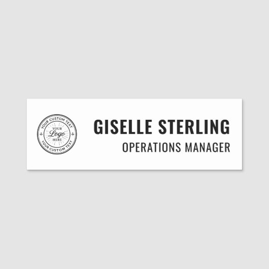 Porte-nom Nom de l'employé Logo (Devant)