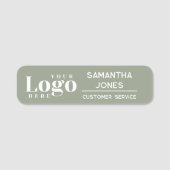 Porte-nom Nom de l'employé Moderne Logo de l'entreprise (Devant)