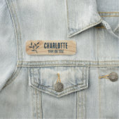 Porte-nom Nom de l'employé rustique en bois grain bleu Carte (En situation)