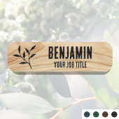 Porte-nom Nom de l'employé rustique Woodgrain Black Code du 