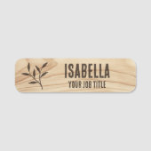 Porte-nom Nom de l'employé rustique Woodgrain ID du personne (Devant)