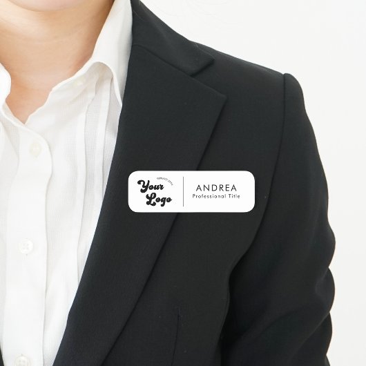 Porte-nom Nom de l'épingle de sécurité noir minimum Logo per