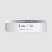 Porte-nom Nom de script calqué du Modèle d'argent moderne (Devant)