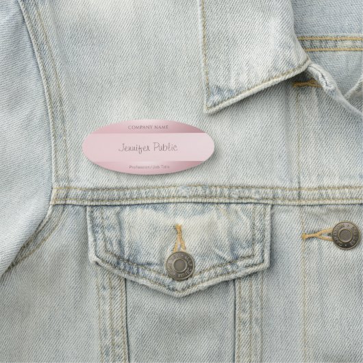 Porte-nom Nom de script manuscrit Élégant Rose Gold Modern (En situation)