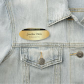 Porte-nom Nom de script manuscrit personnalisé Élégant Or mo (En situation)