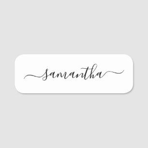 Porte-nom Nom de signature girly noir