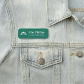 Porte-nom Nom du logo de l'entreprise Turquoise propre Titre (En situation)