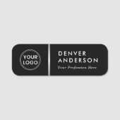 Porte-nom Nom du logo titre classe noir argent gris diviseur (Devant)