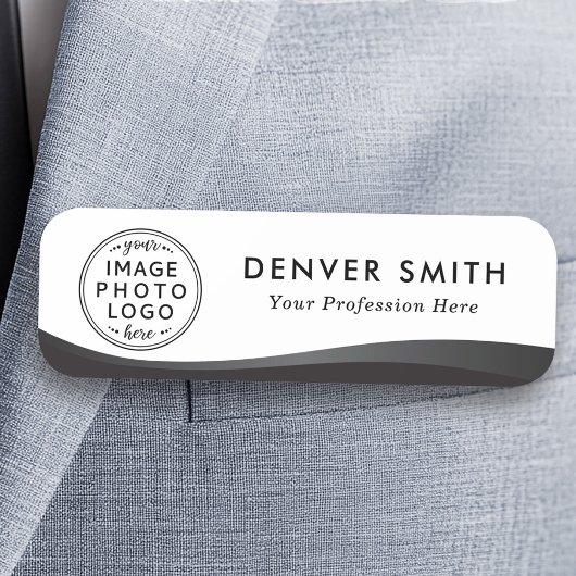 Porte-nom Nom du logo titre dégradé noir blanc foncé