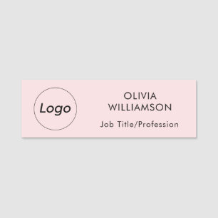 Porte-nom Nom du logo Titre du travail Professional Blush Pi