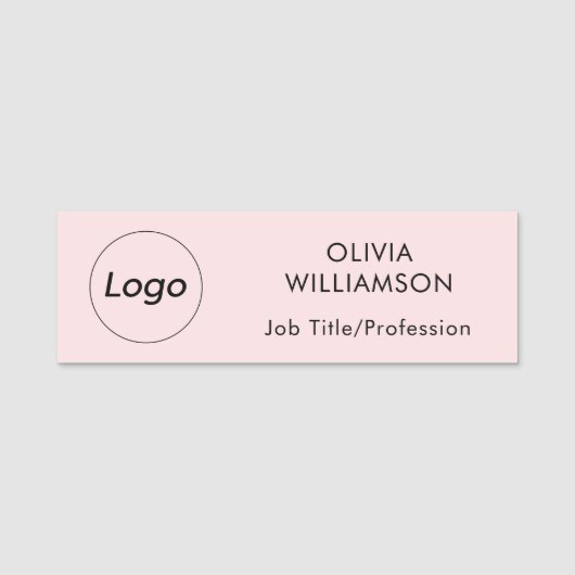 Porte-nom Nom du logo Titre du travail Professional Blush Pi (Devant)