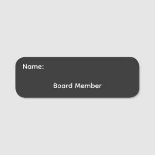 Porte-nom Nom du membre du conseil d'administration Pinback