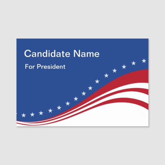 Porte-nom Nom du participant au rassemblement électoral amér (Devant)