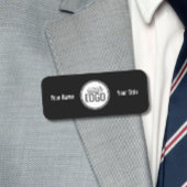 Porte-nom Nom et logo professionnels noir et blanc gras