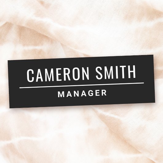 Porte-nom Nom et titre moderne noir